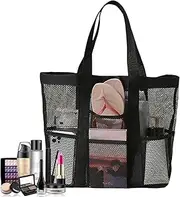 Mesh Shower Bag,Shower Basket for College - Large Capacity Portable Waterproof Mesh Travel Shower Tote Bag for Gym, Swim, Dorms, Bathroom Accessories Helves
