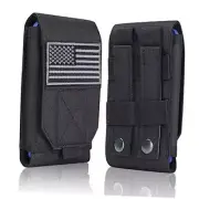 Black Tactical Molle CellPhone Pouch Case,Heavy Duty Black & 1 Gray Patch