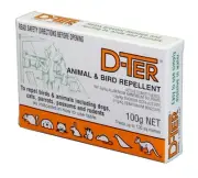 Dter D-Ter Animal & Bird Repellant 2x 100gm pks Repel Dogs Cats Possums Rodents