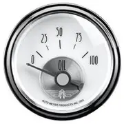 Autometer Prestige Pearl Oil Pressure Gauge Electric - 0 - 100 PSI, 2 1/16 Inch, Short Sweep, AU2026