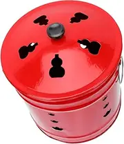 Burn Barrel Incinerator Bin Compact Garden Fire Cage for Debris Enamel Worship Bucket for Prayers Efficient Air Vent Design for Home Use and Outdoor Burning