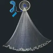 Height 1.2-2.1M Small Mesh Far Throw Cast Catch Fishing Net with Ring Hand Throw