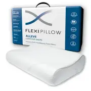 Flexi Pillow Alleve - Contoured Memory Foam Bed Pillow, Neck and Spinal Support