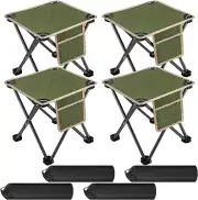 4Pack Camping Stool,Portable Folding Compact Lightweight Stool Seat for Camping