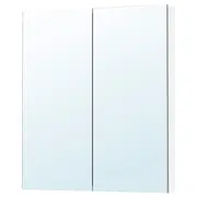 LETTAN mirror cabinet with doors, mirror effect/mirror glass, 80x15x95 cm