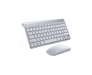 Wireless Compact Portable Mini Keyboard And Mouse Combo Set - Silver