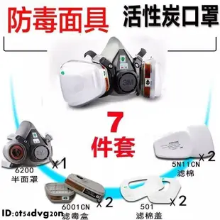 仿偽雷標/3M 6200/3M 7502/防毒面具/噴漆/噴農藥/七件全套/裝潢/噴漆塗鴉/粉塵/濾罐[5號]