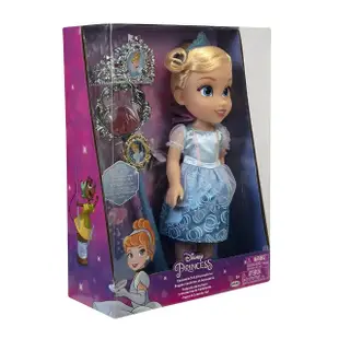 【Disney 迪士尼】公主娃娃+皇冠權杖組-仙杜瑞拉
