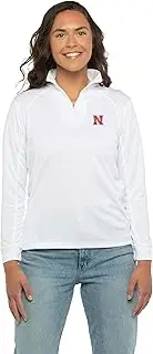 Vantage Apparel Women's Collegiate White Micro Mesh Performance 1/4 Zip Pullover