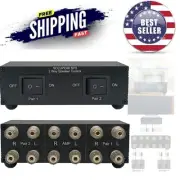 Speaker Selector Switch Box Aluminum 2 Zone Compact Easy Toggle Control Ampli...