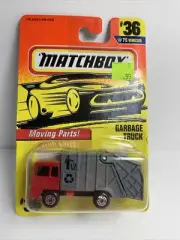 MATCHBOX Garbage Truck #36 Of 75 Red/Grey 1/64 Scale Die Cast FREE SHIPPING
