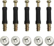 Wolfride 50 Sets Cam Lock Nuts and Cam Screws Furniture Connecting Cam Fitting with Dowel