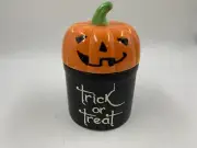 Eccolo Ceramic 8in Pumpkin Trick or Treat Canister AA01B09029