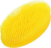 UPKOCH Bath Hair Bassinet Scalp Scrubber Bath Sponge for Soft Brush Newborn Brush Hair Comb Soft Brush Silica Gel Yellow