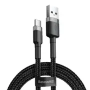 1M USB-C to USB-A cafule Cable USB For Type-C 3A 1M Gray+Black Baseus