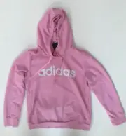 Adidas Womens NWT Essentials Hoody Linear Pullover Sweatshirt Soft Pink Hoodie