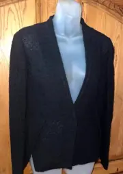 ELIE TAHARI Black Rebecca Jacket Cotton/Nylon One Snap Front NWT $328 Size 6
