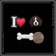 BEAGLE ❤️ HOUND Shoe Charms for Crocs Dog Bone I ❤️ Love - Set of 3