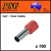 Cable Ferrules loose bags 1mm2 x 100 pack, Bootlace, Pin Crimps, Wire Sleeves
