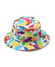 A BATHING APE BAPE MILO ABC MULTI Hat Camo Bucket Kids Cap Logo 2L30-381-005 NEW