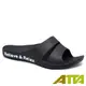 ATTA運動風簡約雙帶休閒拖鞋-黑色8號