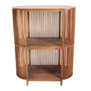 MDF 102cm Island Storage Cabinet Home Kitchen Furniture Organiser Honey Brown
