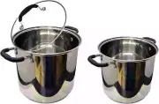 Stainless steel pot with glass lid, built for daily cooking and lasting quality