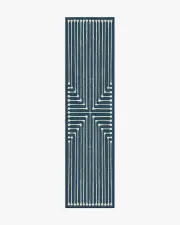 75' x 305' | Machine Washable Runner Rug | Kid & Pet Friendly | Indoor Rug | Inkdrop Lapis Blue Rug by Jonathan Adler | Ruggable