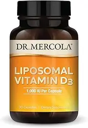 Dr. Mercola, Liposomal Vitamin D3 1,000 IU Dietary Supplement, 30 Servings (30 Capsules), Non GMO, Soy Free, Gluten Free