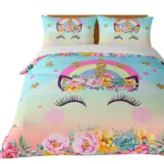 UNICORN2 Ultra Soft Quilt Doona Duvet Cover Set Single Double Queen Super King