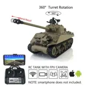 Henglong 1/16 TK7.0 M4A3 Sherman RC BB IR Tank 3898 Barrel Recoil FPV 360Turret