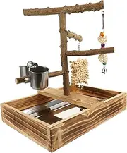Wear Resistant Wooden Bird Perch Stand for Parakeets and Cockatiels Durable for Bird Cages Enhances Living Conditions and Provides Interactive Fun