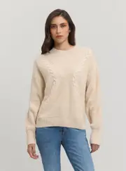 GUESS Women's Beige Serena Knit Jumper Size: XL, Polyamide