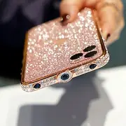 Phone Case For iPhone 14 Plus iPhone 13 12 11 Pro Max SE X XR XS Max 8 7 Back Cover Bumper Frame for Women Girl Bling Glitter Shiny Shockproof TPU Rhinestone