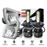 Pair Black 5X7 7x6" LED Headlights Hi/Lo Beam for Nissan Toyota Pickup Truck