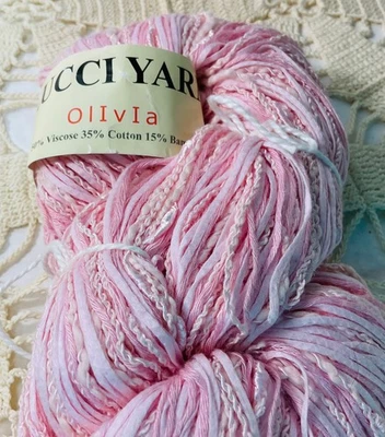 Lucci Yarns Olivia Yarn Unit of 1 Pale Pink Not Plied Cotton/Bamboo/Viscose New