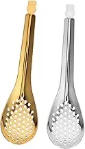 PHENOFICE Caviar Spoons Slotted Utensils Small Serving Spoons for Soup Stew Salad Curry Reusable and Easy to Carry