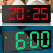 LED Digital Alarm-Clock Radio Main USB/Battery Temperature Mirror Display SALE