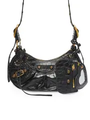 Balenciaga Le Cagole XS Shoulder Bag Crocodile Embossed