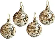 DOITOOL 4Pcs Openable Aromatherapy Pendant Decorative Diffuser Necklace for DIY Scented Oils Retro Hollow Flower Design Home Personal Use