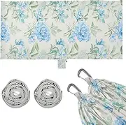 Fresh Blue Flowers in Summer Camping Hammocks with Portabl Carry Bag Rope Hammock for Indoor Outdoor Patio