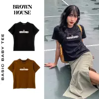 在飛比找蝦皮購物優惠-Baby Tee BROWNTOVIBE - 棕色 Hous