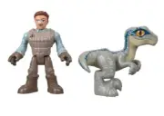 NIB Imaginext Jurassic World Owen and Blue Action Figure Set