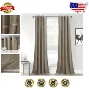 Luxury Velvet Grommet Curtains - 52"W x 96"L, Thermal Insulation & Light Block