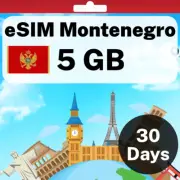 eSIM Montenegro - 5 GB - 30 Days - Travel eSIM | QR code activation