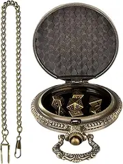 Pocket Case Dice - Metal Pocket Watch Shell Case, Playing Game Pocket Dice Bag, Watch Shell Dice Case, Compact Watch Dice Carrying Holder, Vintage Watch Case Retro Charm for Game Lovers
