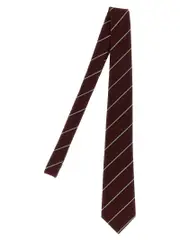 [Saint Laurent] Saint Laurent-Striped Tie Cravatte Bordeaux-Uomo S