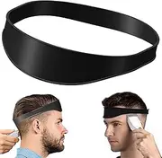 Neckline Shaving Template - Silicone Hair Trimming Guide Curved Band Haircut Band Portable Hair Trimming Tools for DIY Home and Cutting, Fade, Buzz and Taper Guide (Black)