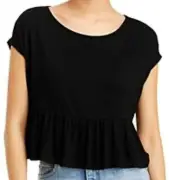 Aqua Cropped Flounce Tank Top MSRP $48 Size XS # 6B 1483 NEW