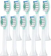 Replacement Toothbrush Heads for Philips Sonicare Electric Toothbrush, 2-in-1 Tongue Cleaner, 10 Pack, Mint Green,Suitable for Philips Sonicare Heads, C2, C1, C3, W1, W2, W3, G1, G2, G3...